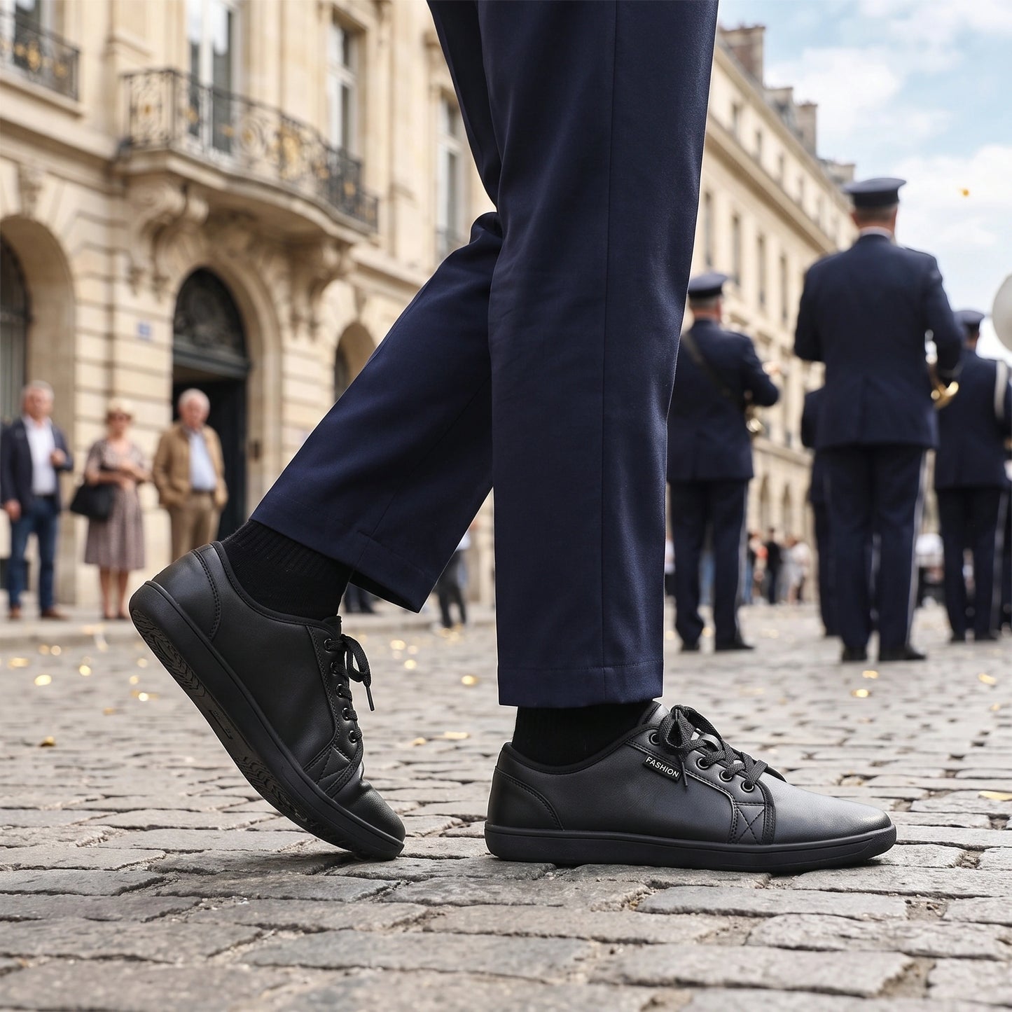 marching band shoes — Close up view of the breathable artificial leather fabric and precise stitching comfortable — view 13