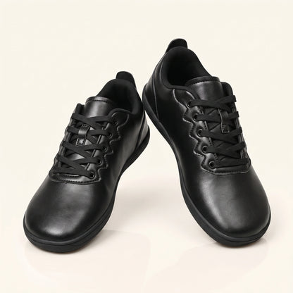 Close up view of the comfortable wide fit marching band shoes showing premium leather texture and precise stitching — view 13