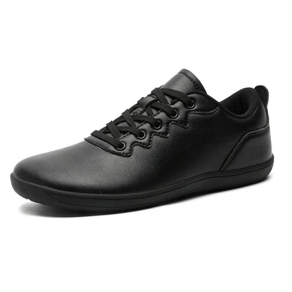 Marching band shoes — Black shoe with lace up design and cushioned sole, side view — 8 — view 7