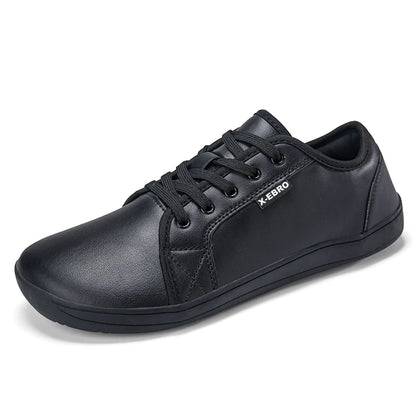 Black marching band shoes with wide toe and lace up design, side view — 8 — view 3