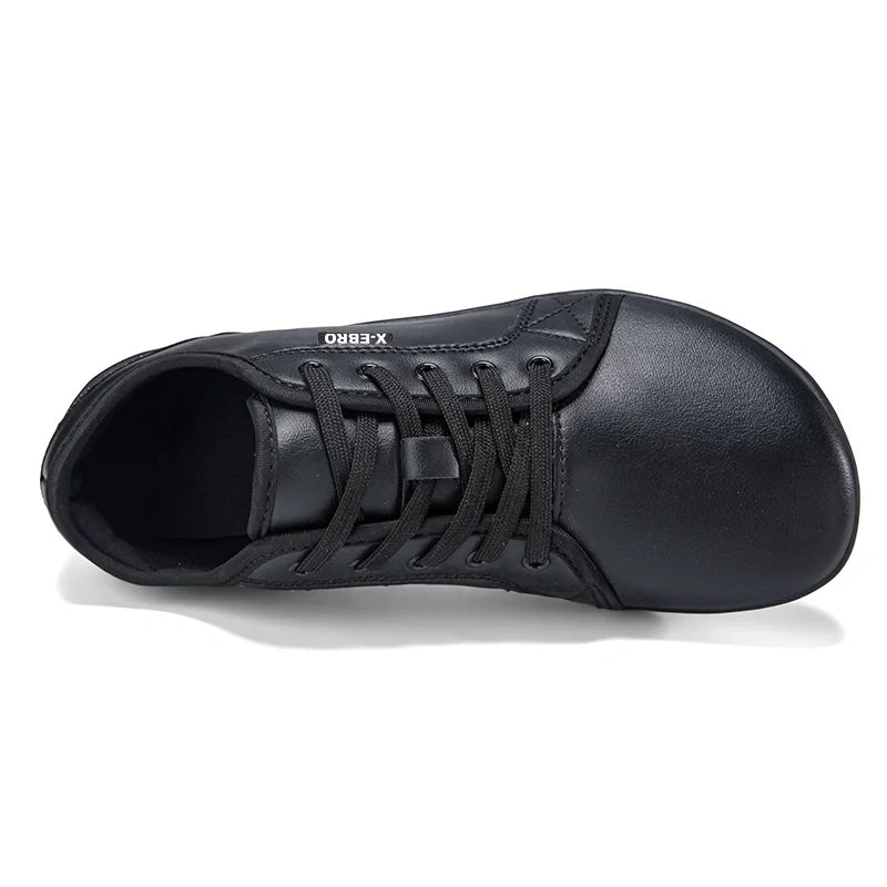 Marching band shoes — Black wide toe shoe with lace up design, top view — 10 — view 5