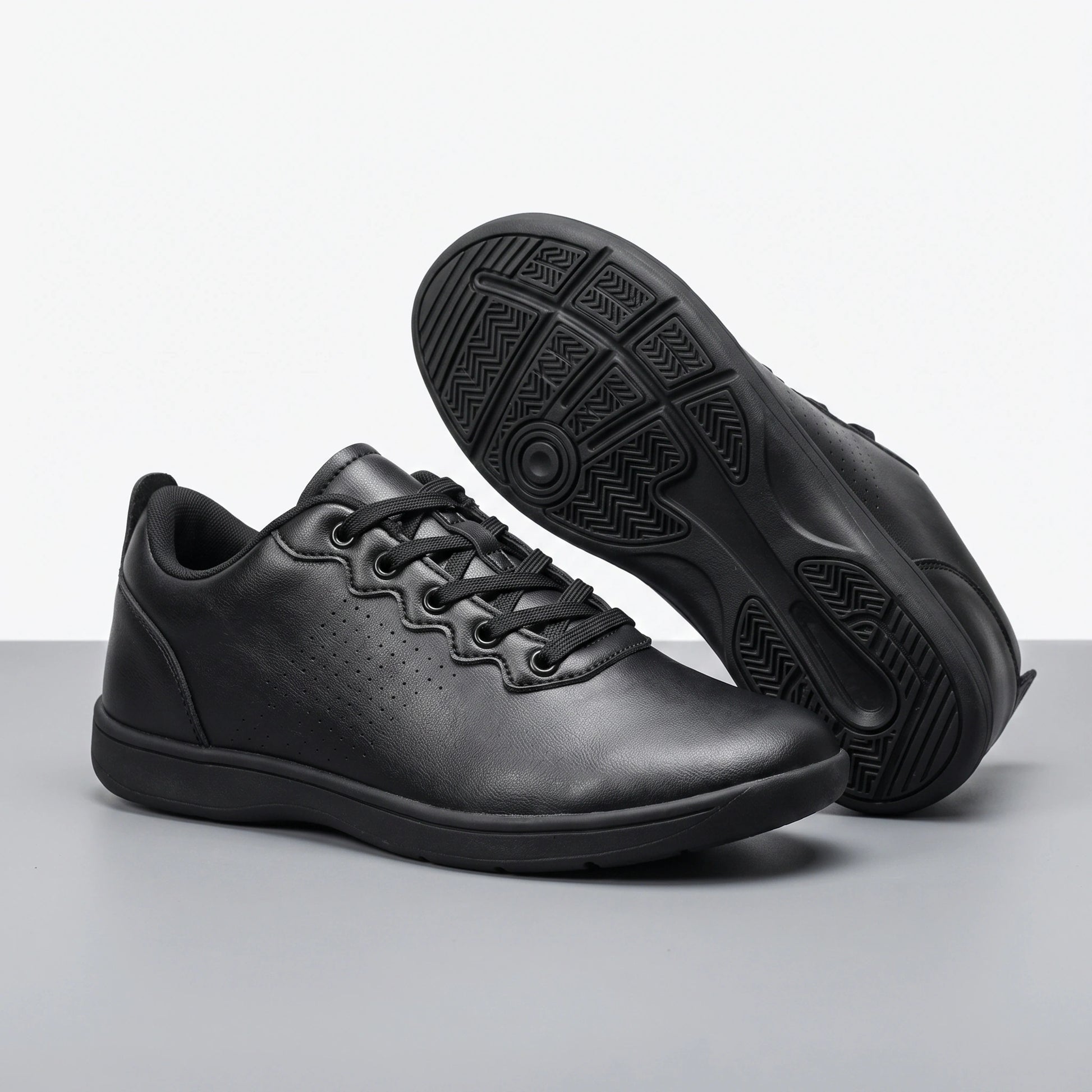 marching band shoes — Close up view of the breathable artificial leather blend fabric and precise stitching details — view 12