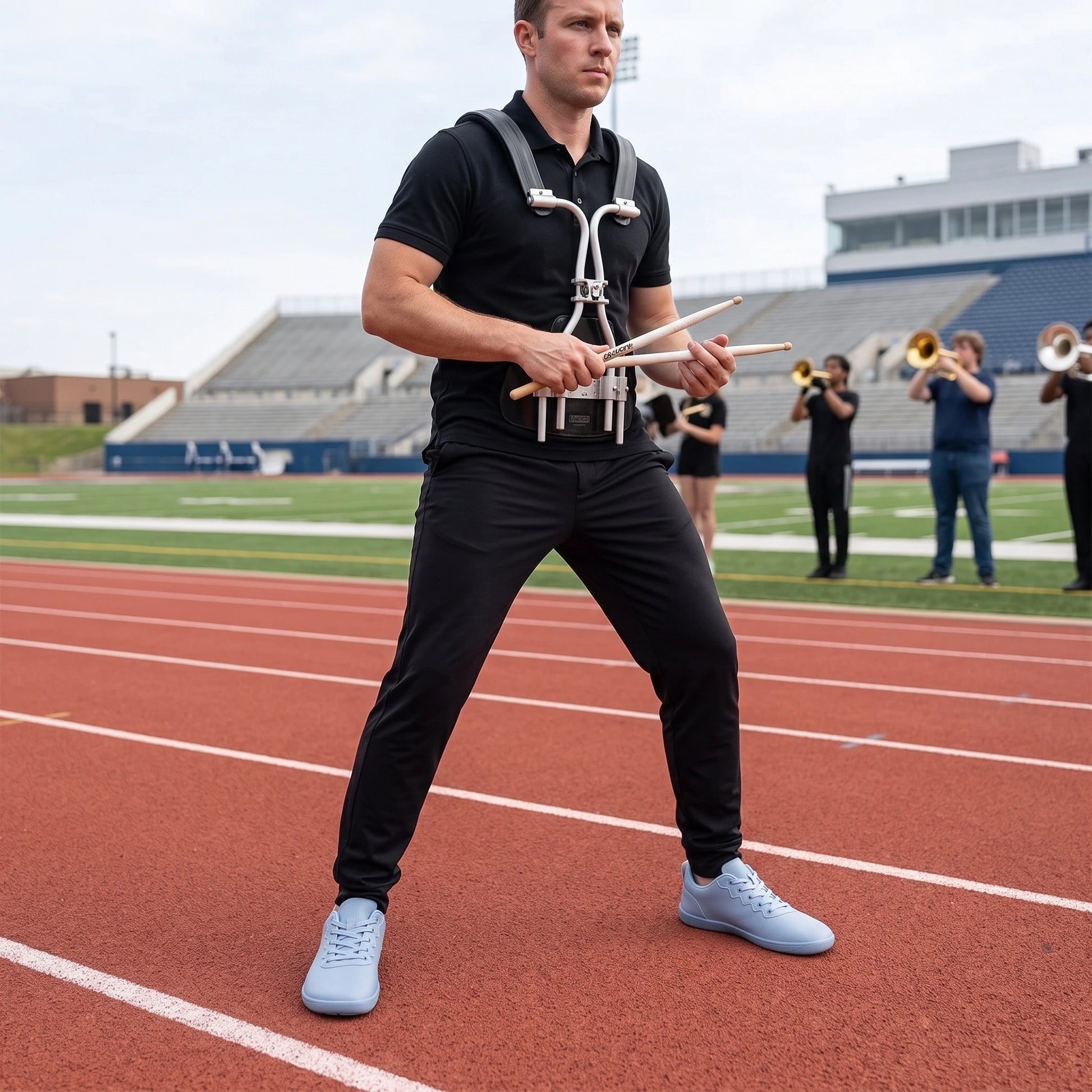 marching band shoes — Close up view showing the breathable artificial leather blend and detailed stitching of — view 14