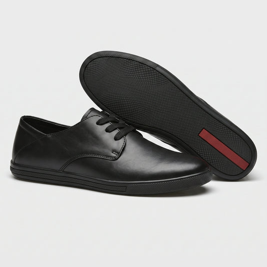 Close up view of the breathable fabric and precise stitching comfortable lace marching band shoes, showing quality