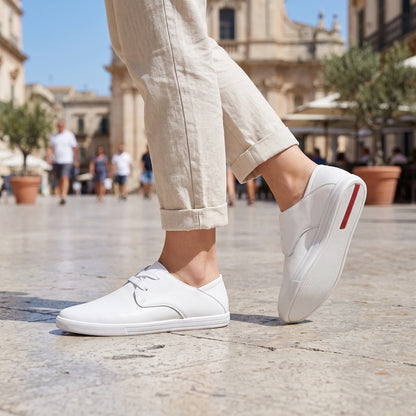 Close up view of the breathable fabric and precise stitching comfortable lace marching band shoes, showing their — view 13