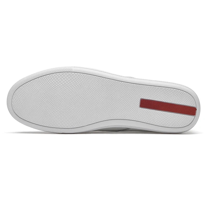 Marching band shoes — White shoe sole with textured grip and red accent stripe — view 4 — view 3