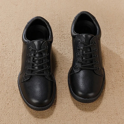 Black marching band shoes with lace up design, top view — 4 — view 3