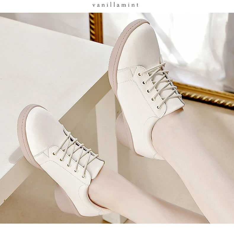 Comfortable white marching band shoes with lace up design and cushioned sole — view 25 — view 8