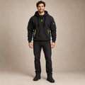 mens hoodie — Men's Half Zip Utility Hoodie — Hugo, Black, complete front view, worn by an adult model, professional image