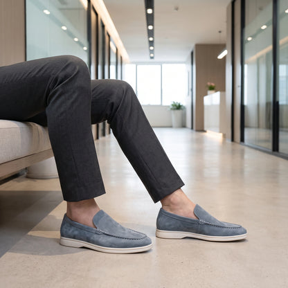 Close up view of the Timeless Oxford Loafers showing premium Pu leather texture and meticulous stitching details — view 9