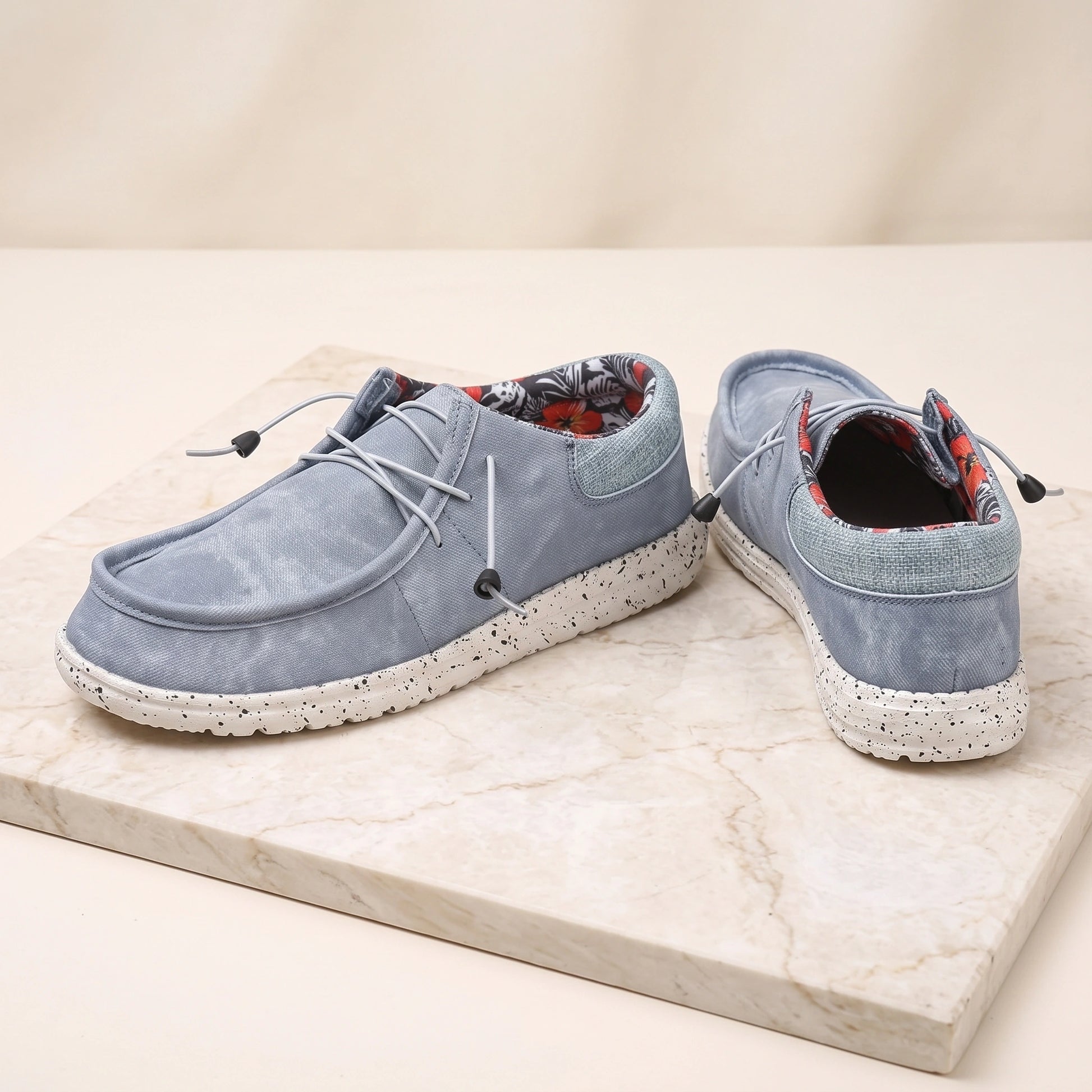 Close up view of the lightweight breathable Oxford loafers showing fine stitching and textured fabric, emphasizing — view 6