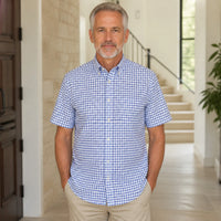 Blue & White Micro Check