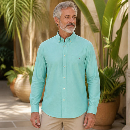 Mint Green Oxford Shirt — Full Front — view 9