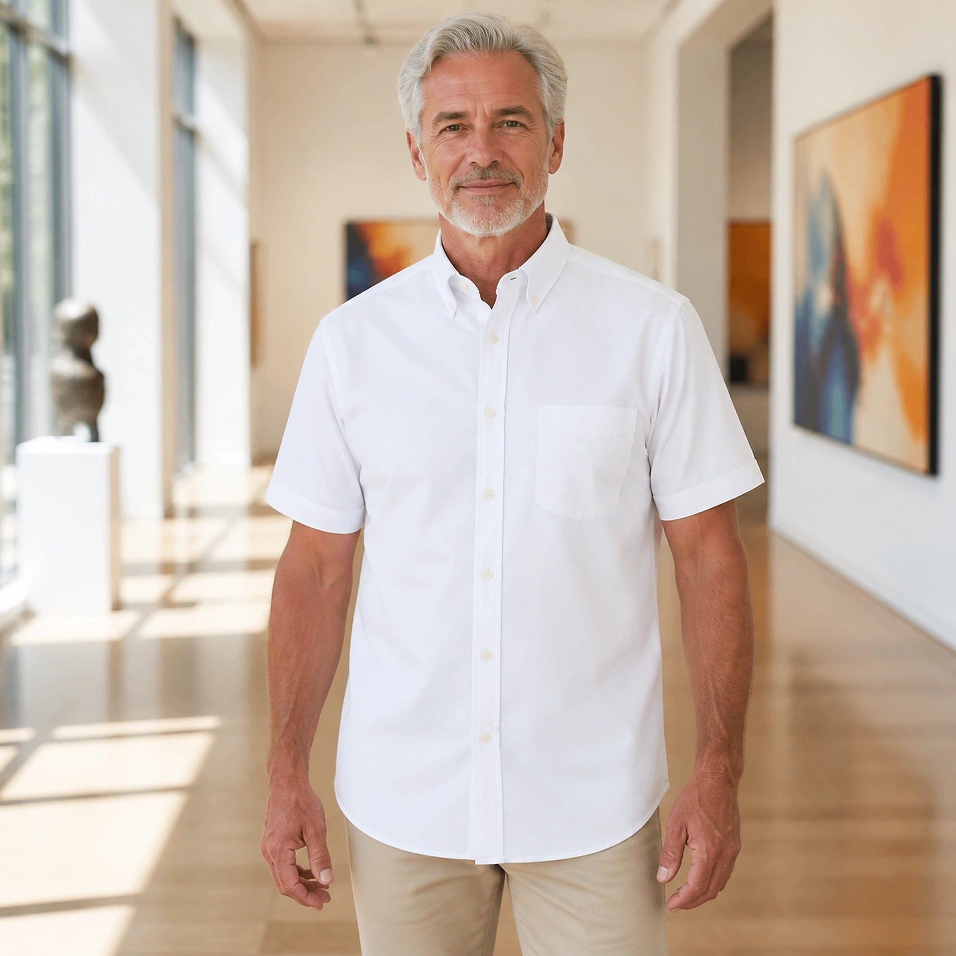 White Oxford Shirt — Full Front — view 11