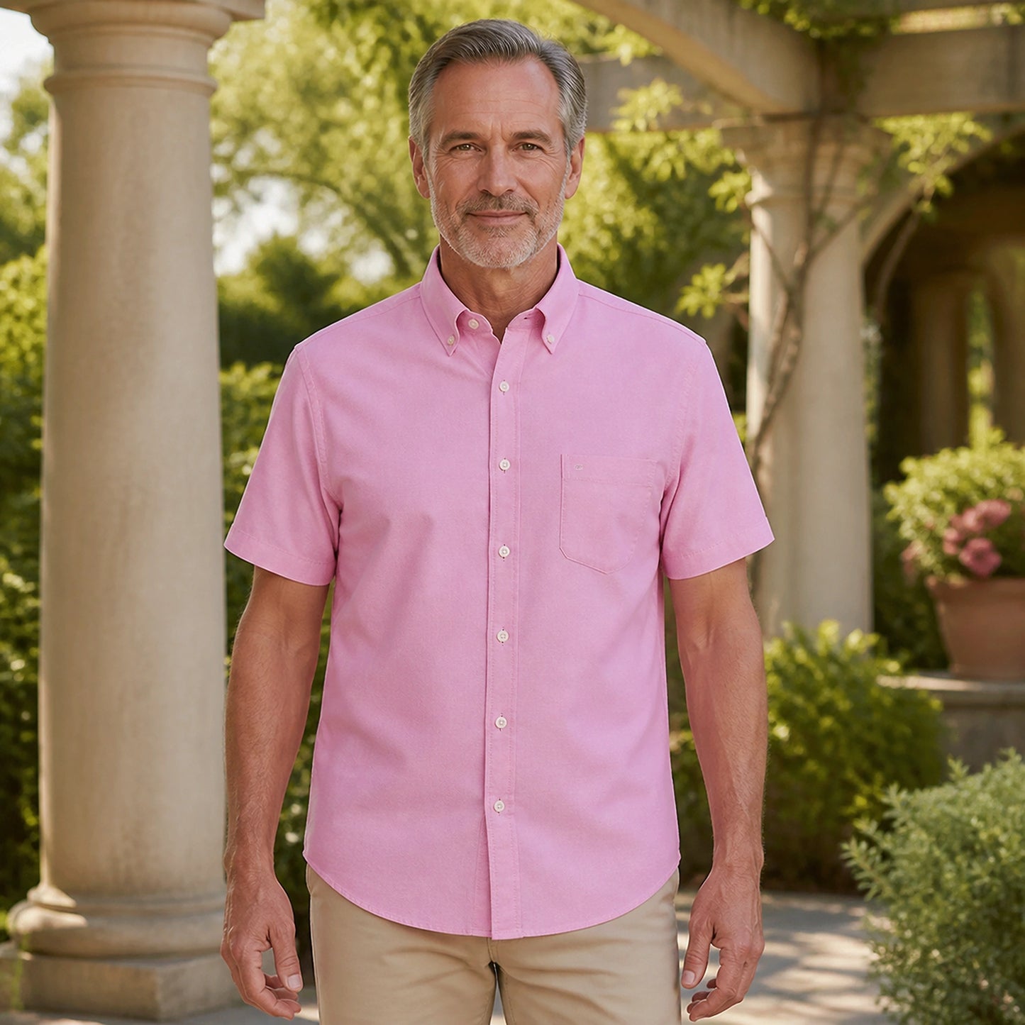 Pink Oxford Shirt — Full Front — view 15