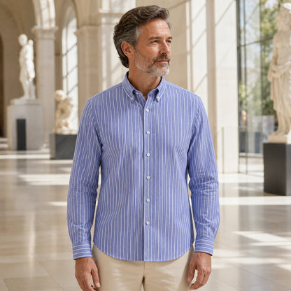 Professional mature man wearing the exact classic comfortable Oxford shirt — view 11