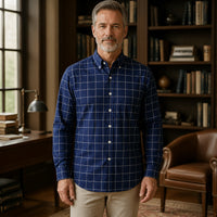 Navy Windowpane