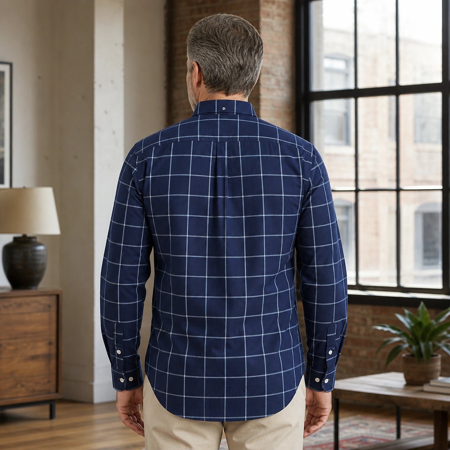 Professional mature man wearing the exact classic comfortable Oxford shirt — view 27