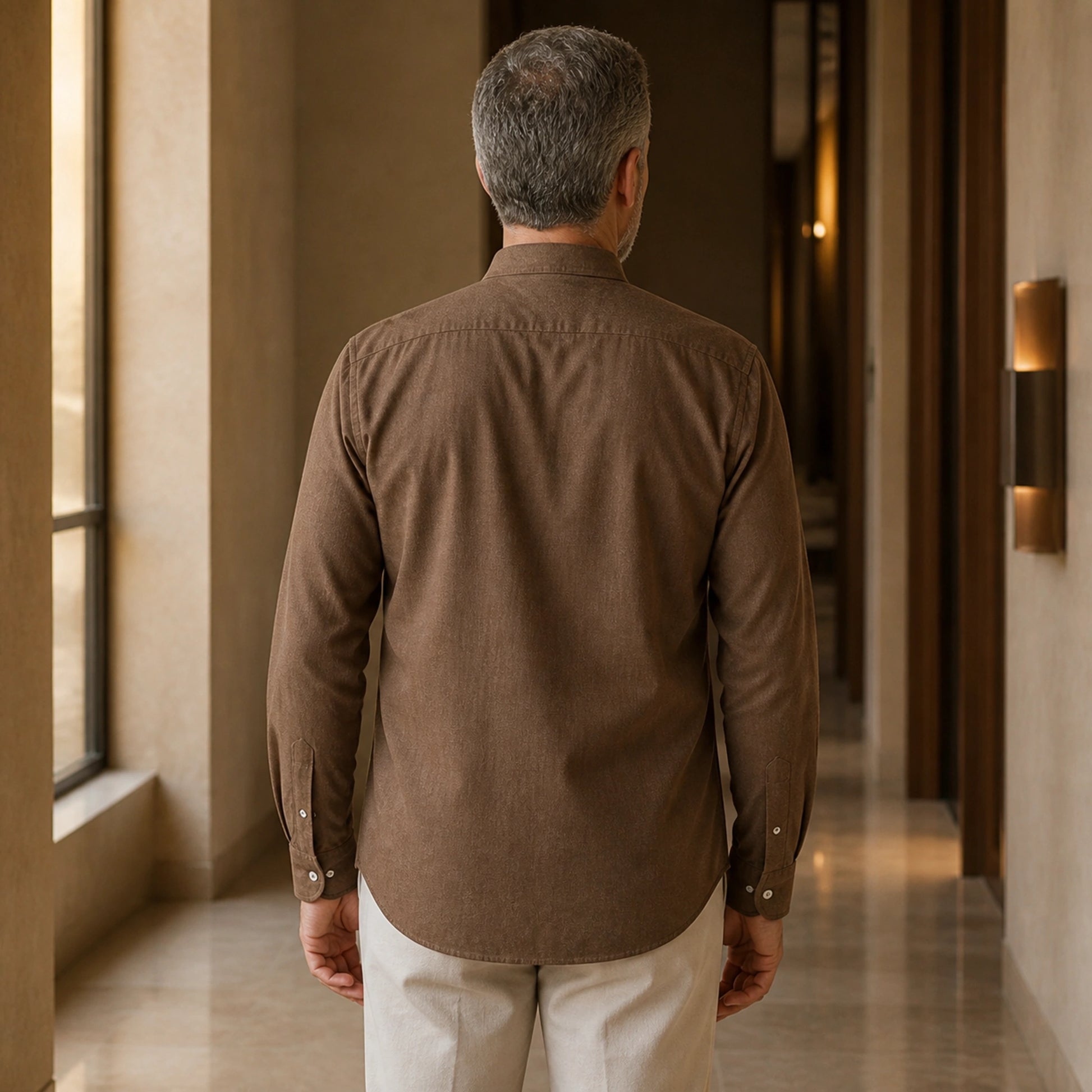 Professional mature man wearing the exact soft Oxford shirt — view 6