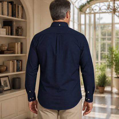 Navy Oxford Shirt Back View — view 23