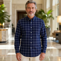 Navy & White Windowpane