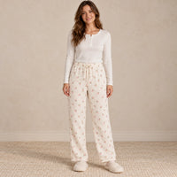 Cream Pink Strawberry Print