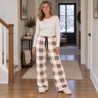 Cream Taupe Plaid