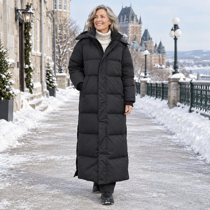 parka coat — Usa and Canada October–December; Black luna garment worn by a happy adult model — view 7