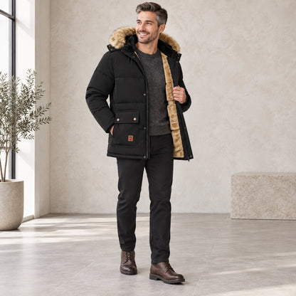 parka coat — Karl Black three quarter view — view 3