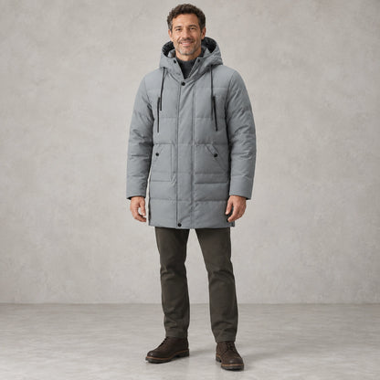parka coat — Laurin Gray front — view 2