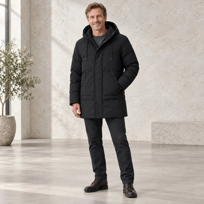 parka coat — Laurin Black three quarter view — view 4