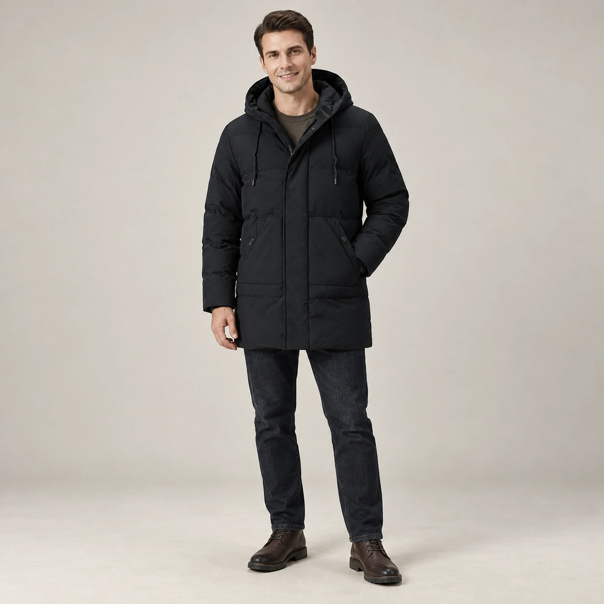 parka coat — Laurin Black alternate angle — view 5