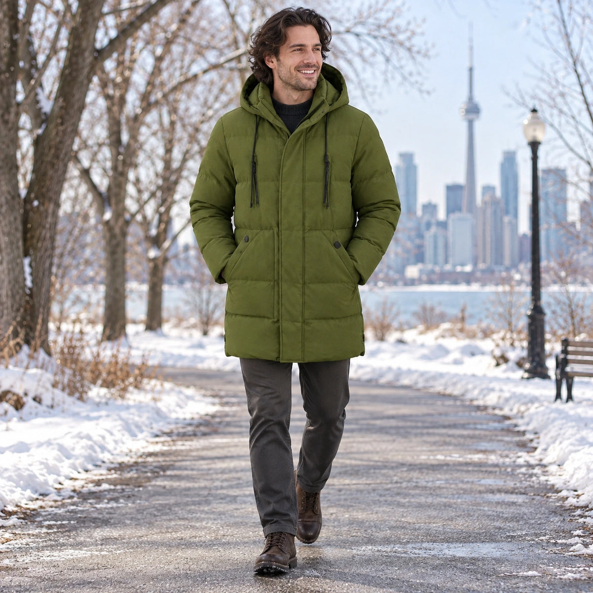 parka coat — Laurin Olive Green 2 — view 7