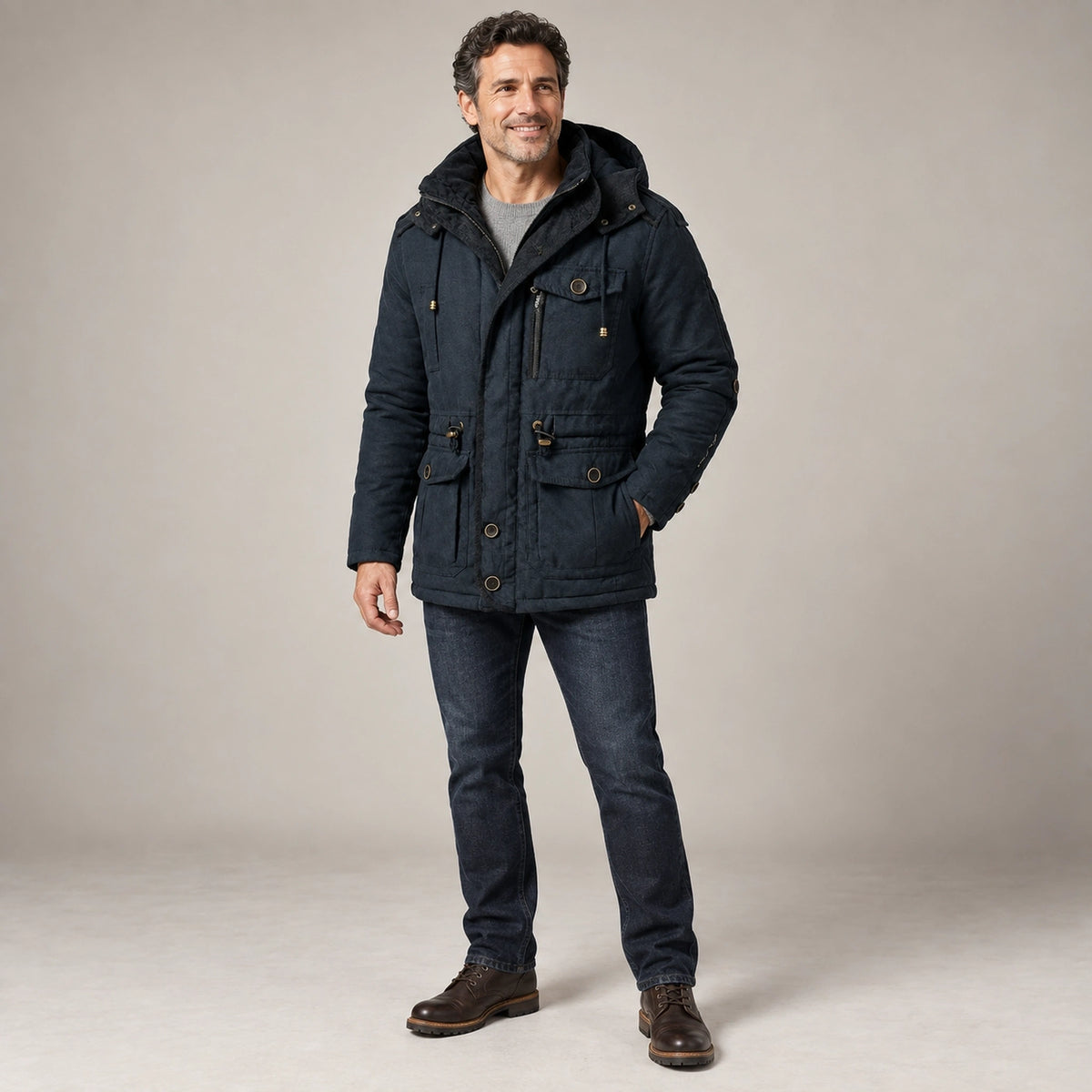 parka coat — Carlos Black alternate angle — view 5