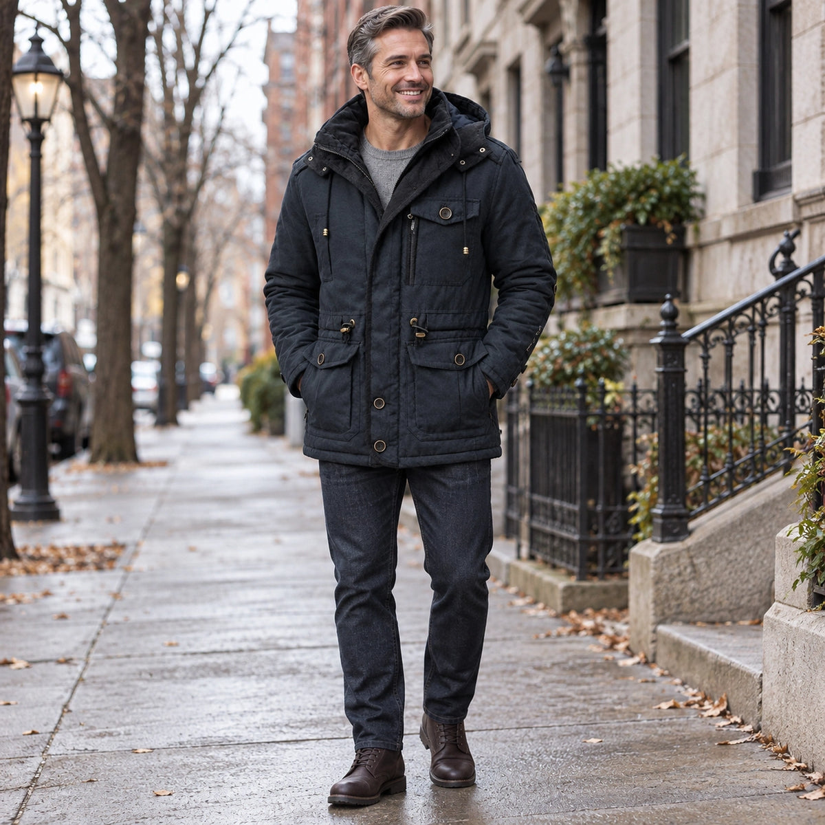 parka coat — Carlos Black 1 — view 6