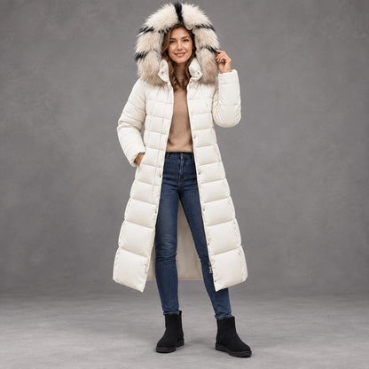 parka coat — Complete full front color view; Off white tanja; happy adult model in Usacanada October–December winter — view 6