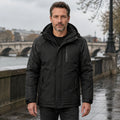parka coat — William black fleece lined waterproof outdoor parka complete front view