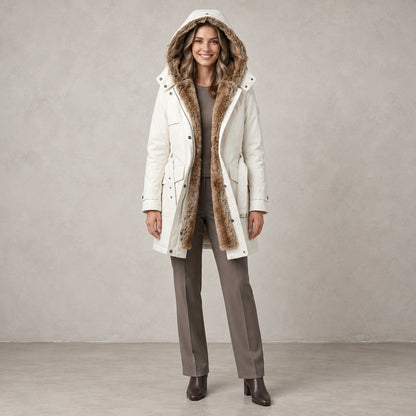 parka coat — Belinda Cream front — view 3