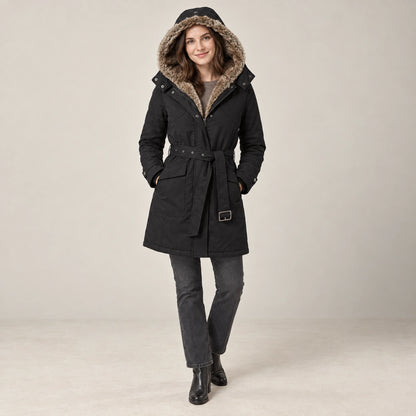 parka coat — Belinda Black alternate angle — view 5