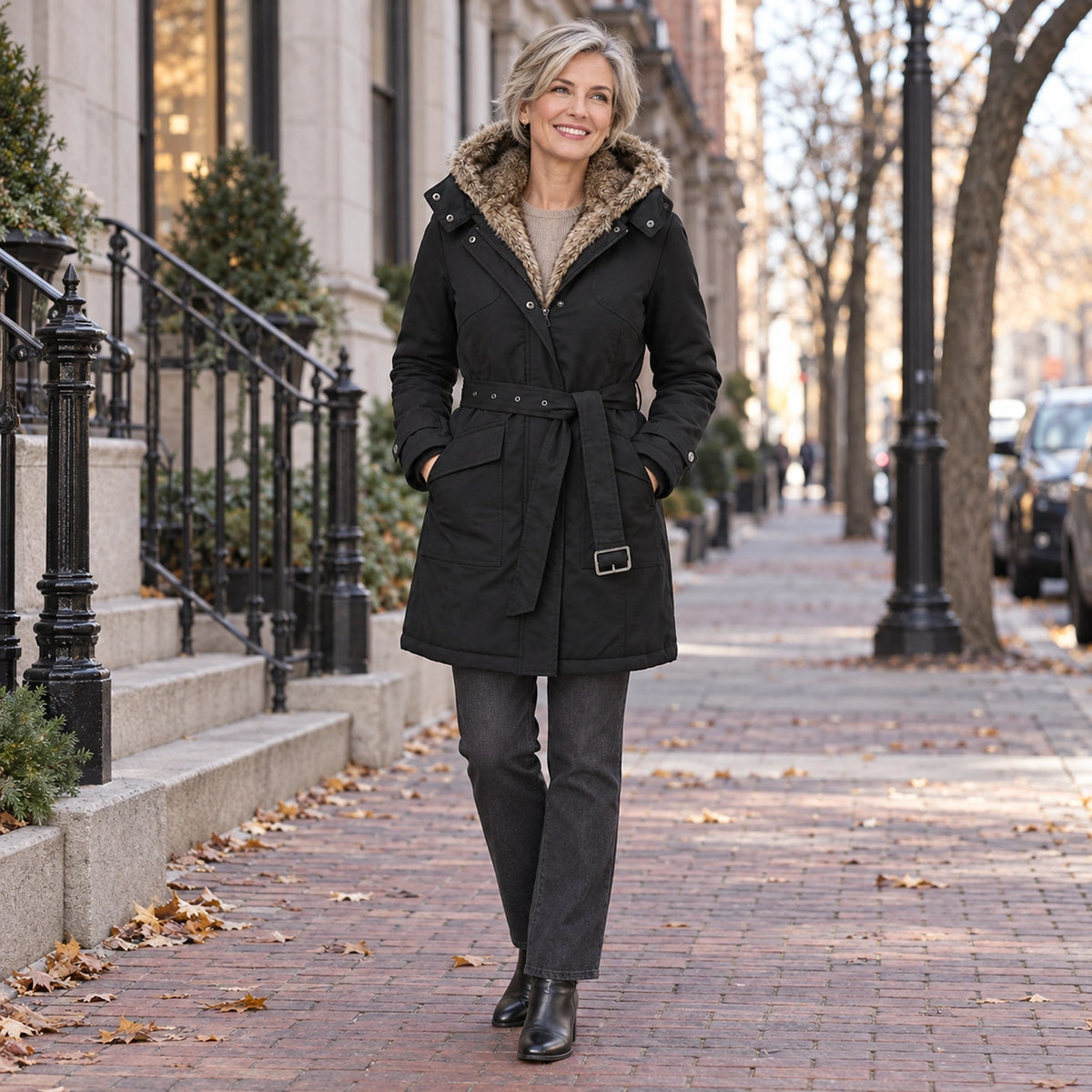 parka coat — Belinda Black 1 — view 6