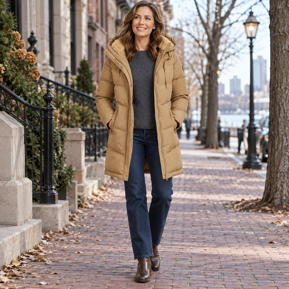 parka coat — Emelie Camel 1 — view 7