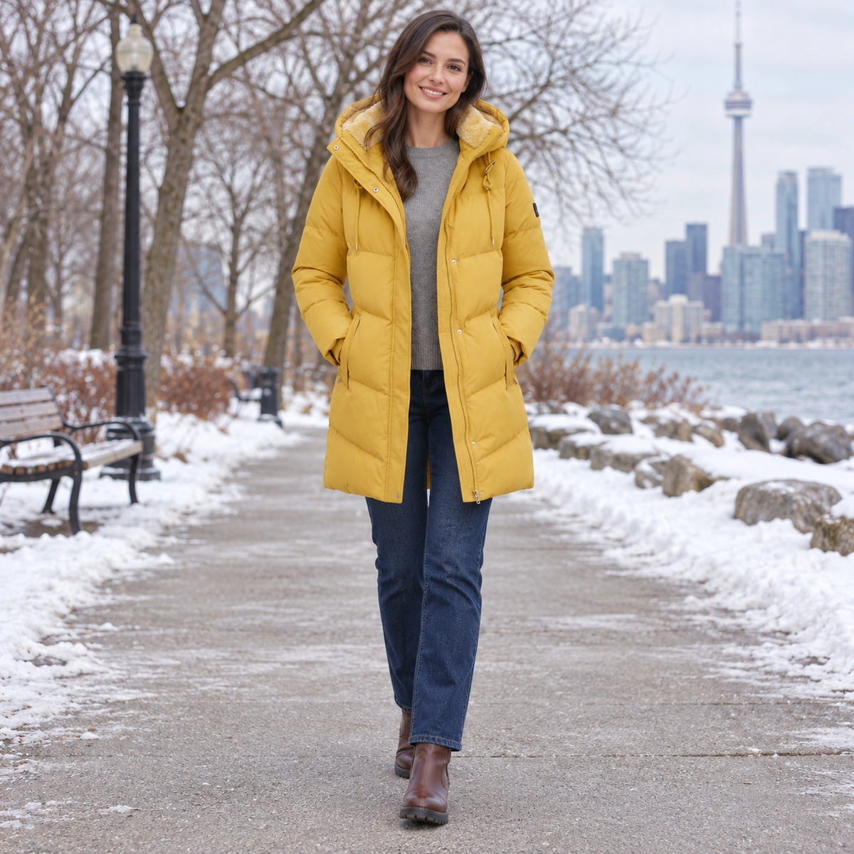 parka coat — Emelie Mustard Yellow 2 — view 8