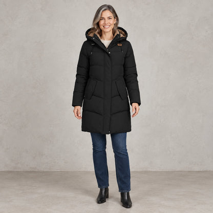 parka coat — Emelie Black front — view 3