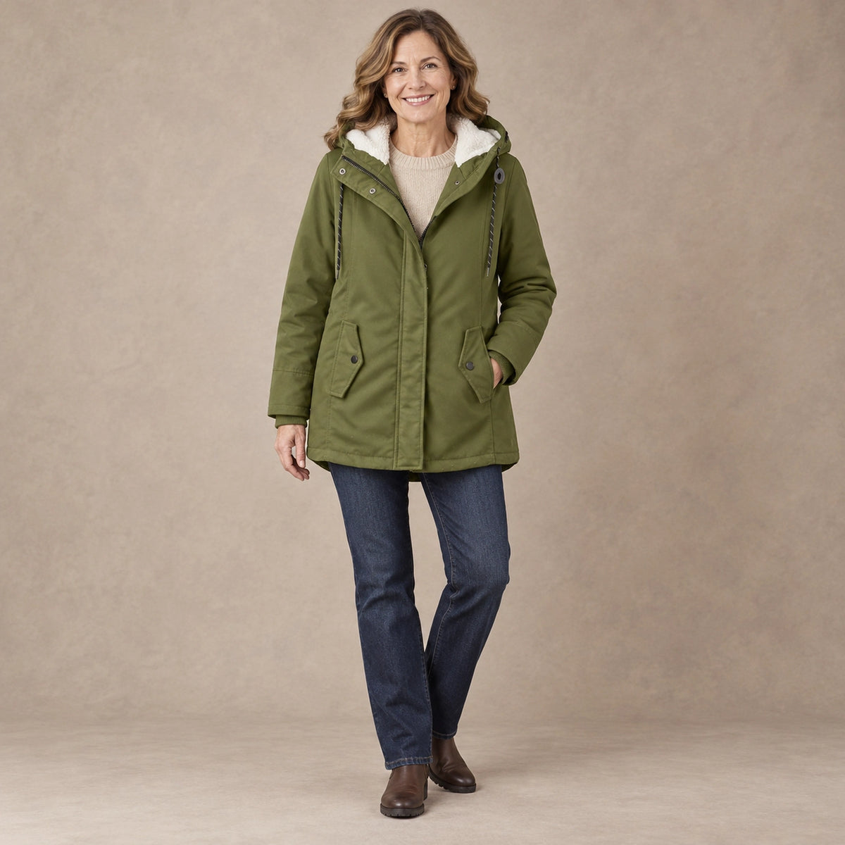 parka coat — Aurora Olive Green
