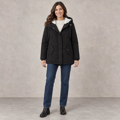 parka coat — Aurora Black front — view 2