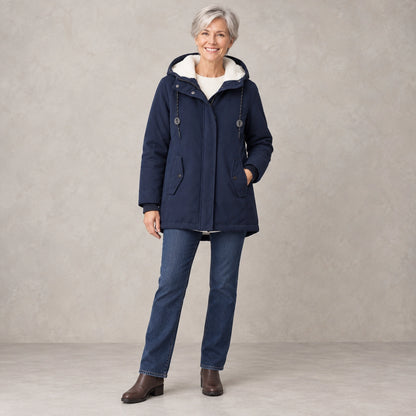 parka coat — Aurora Navy Blue front — view 3