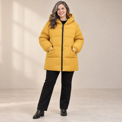 parka coat — Aurora Mustard Yellow alternate angle — view 6