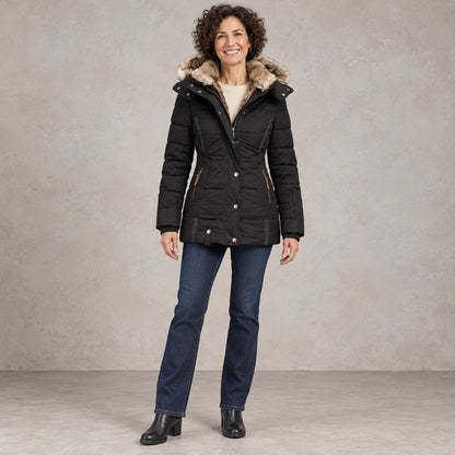 parka coat — Henrietta Black front — view 2