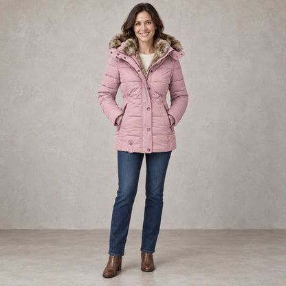 parka coat — Henrietta Dusty Pink front — view 5