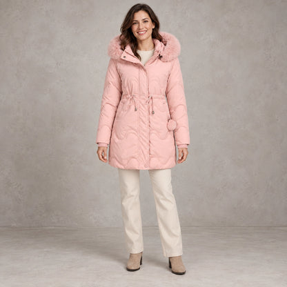 parka coat — Lana Pale Pink front — view 2